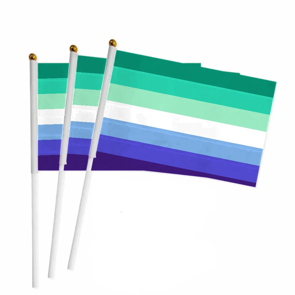 Mini drapeau à main MLM sur bâton pour la parade Pride