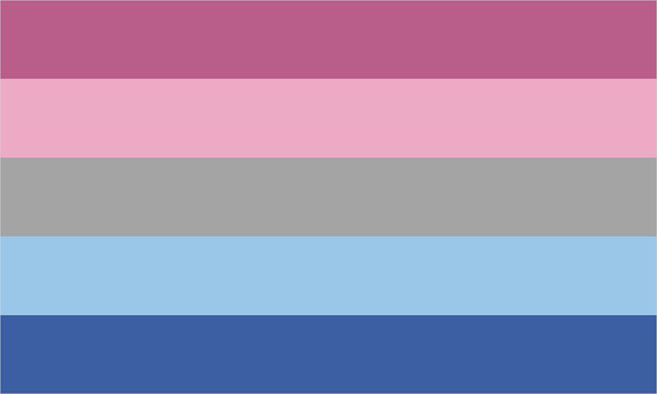 Genderflux pride flag with its characteristic coloured stripes.