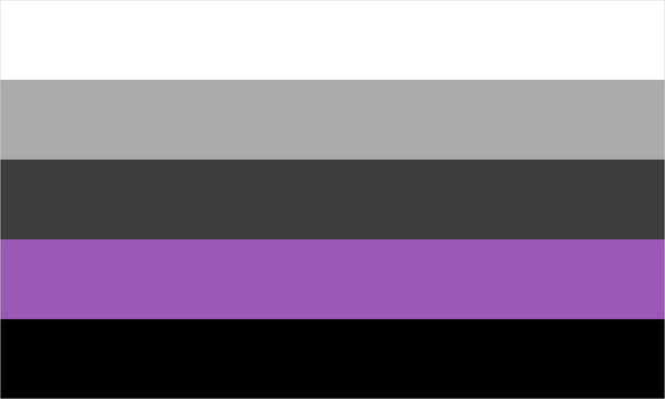 Greygender & Gendervoid pride flag with its characteristic coloured stripes.