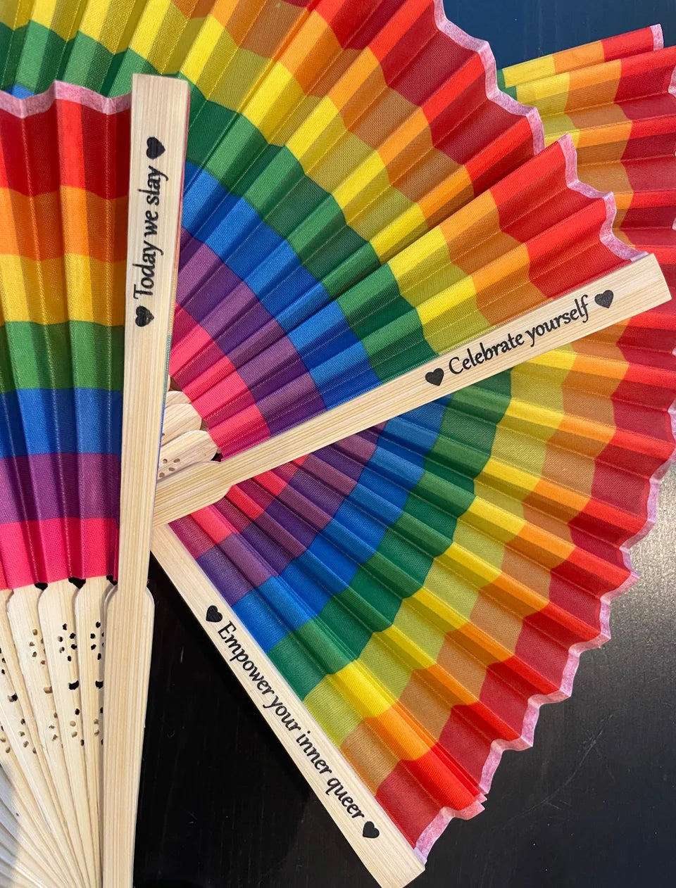 Hand fans - 21cm - Rainbow