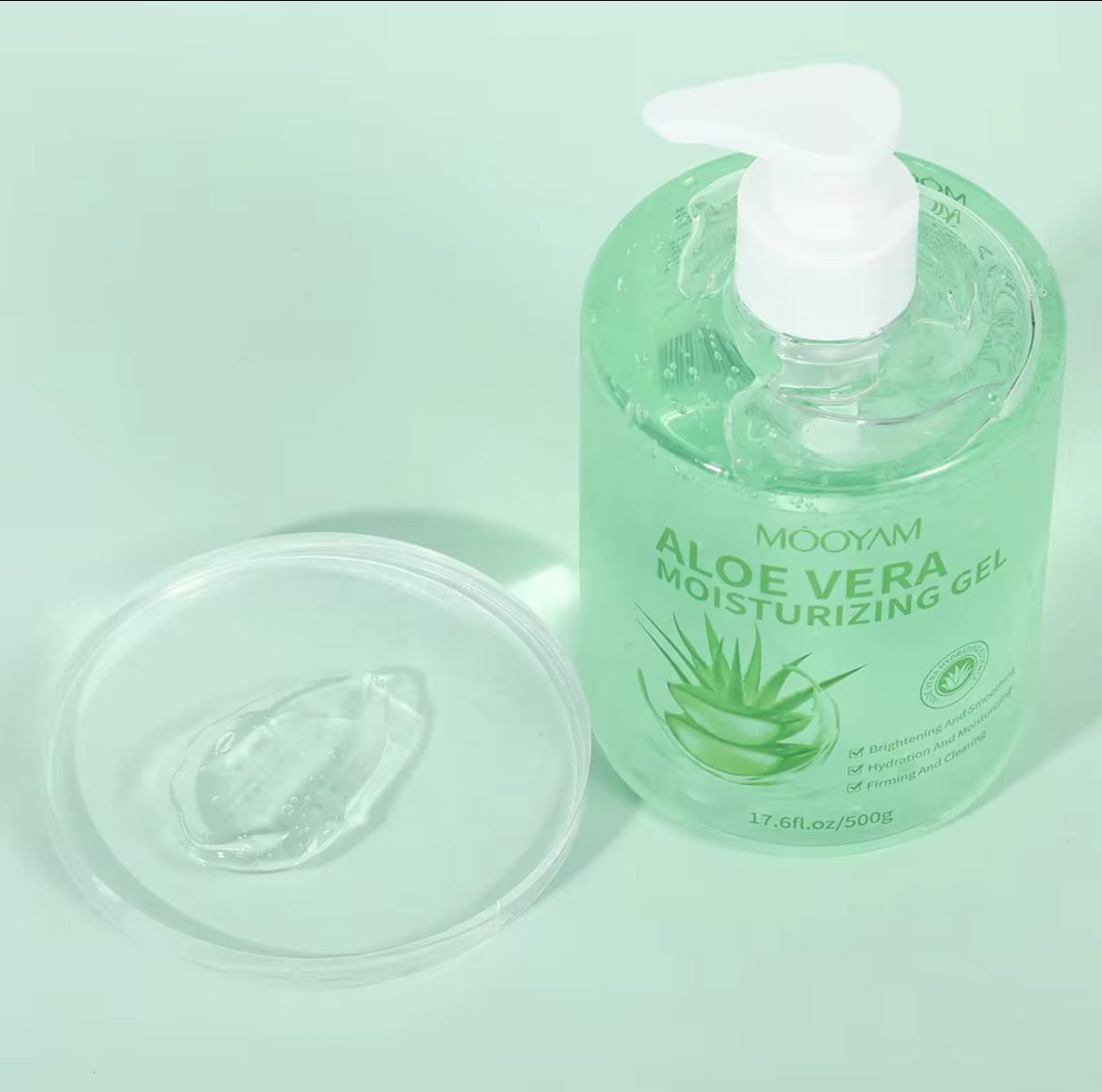 Nature 92% aloe vera gel 500 ml pump bottle - side view