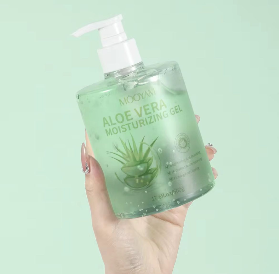 Nature 92% aloe vera gel 500 ml pump bottle - detail