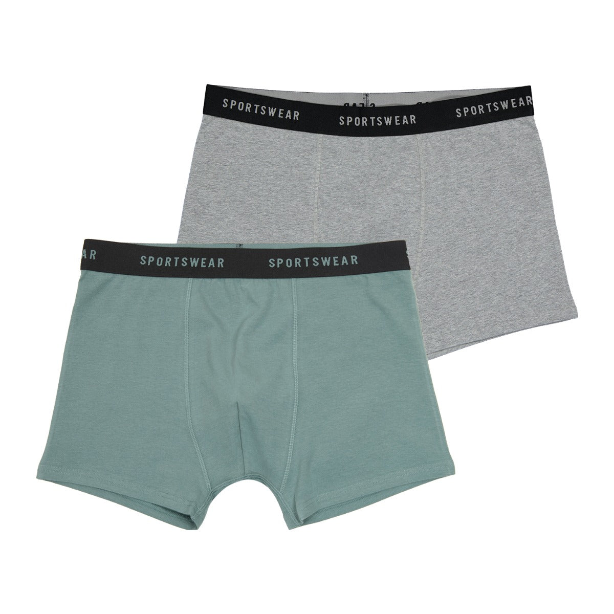 Boxer de packing en vert foncé et gris