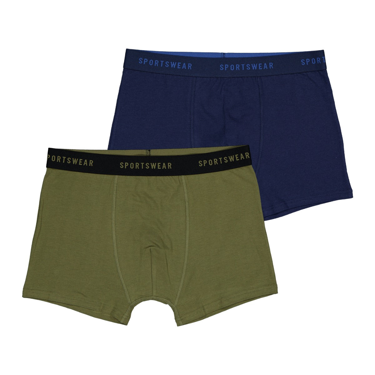 Boxer de packing en kaki et bleu marine