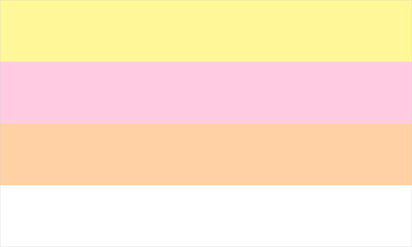 Pangender pride flag with its characteristic coloured stripes.