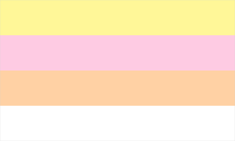 Pangender pride flag with its characteristic coloured stripes.