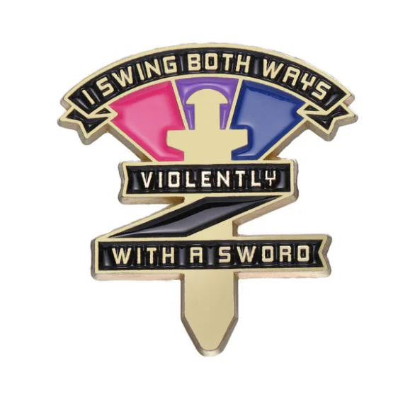 I swing both ways pin