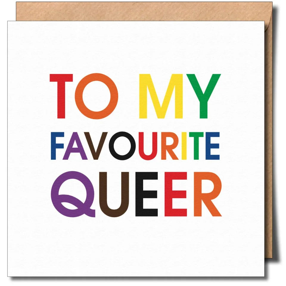 Carte de vœux : À mon queer préféré, motif blanc